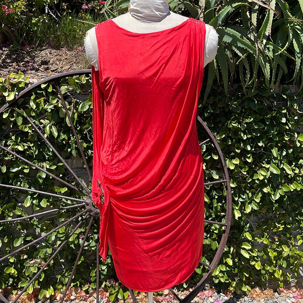 Versace for H&M draped Grecian red dress